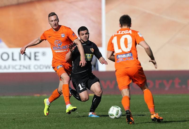 Football. PKO BP Ekstraklasa. Termalica Bruk-Bet Nieciecza - Korona Kielce. 02.04.2016
