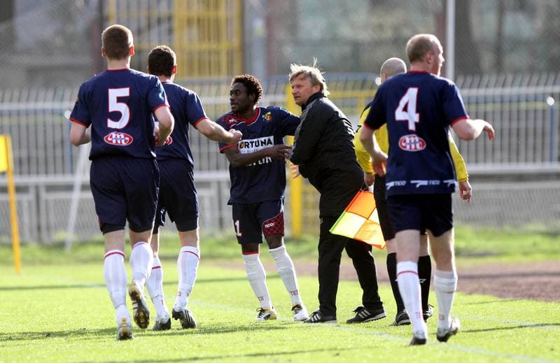 Football. I liga. Odra Wodzislaw Slaski - GKP Gorzow Wielkopolski. 09.04.2011