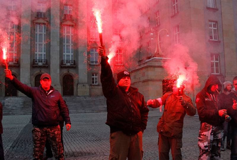 Slask Manifestacja Przeciwko Islamistom. Katowice. 21.11.2015