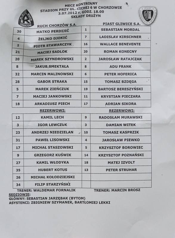 Football. Ruch Chorzow. Internal Game. 03.07.2012