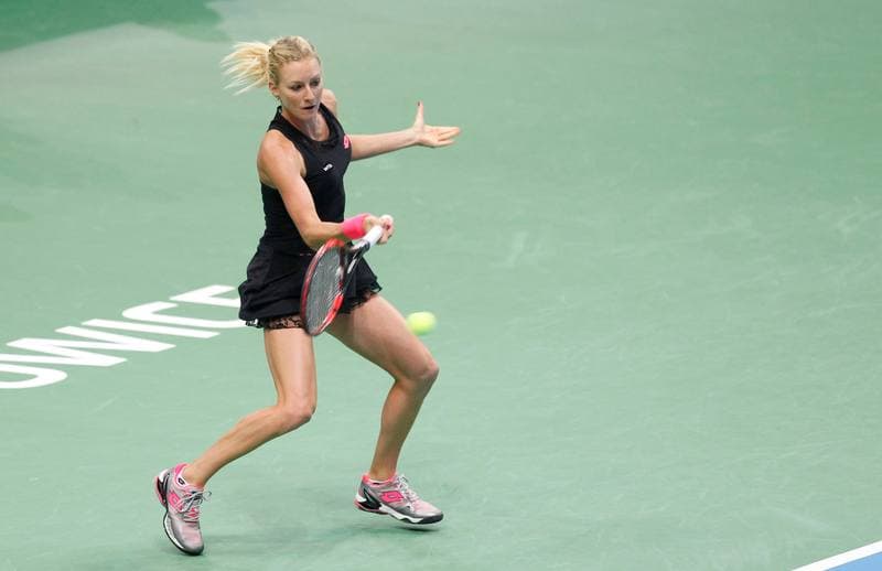 Tennis. Katowice Open 2015. Camila Giorgi - Magda Linette. 08.04.2015