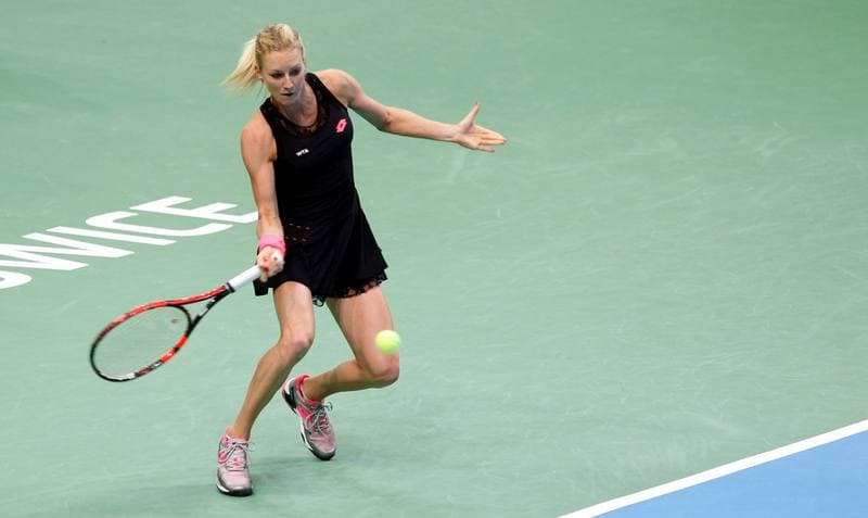 Tennis. Katowice Open 2015. Urszula Radwanska - Elizaveta Kulichkova. 07.04.2015
