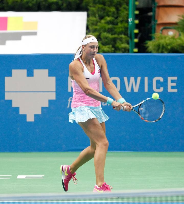 Tennis. Katowice Open 2015. Urszula Radwanska - Elizaveta Kulichkova. 07.04.2015