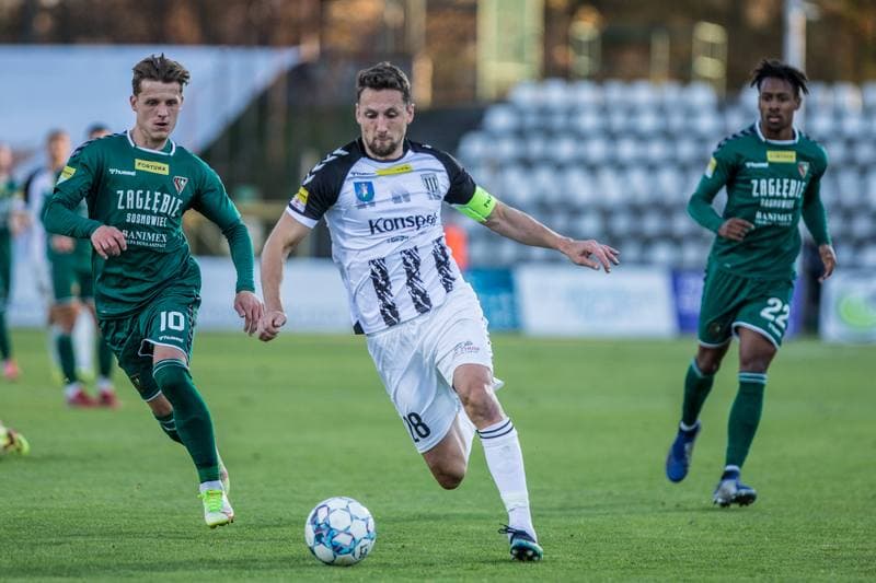 Football. Fortuna I Liga. Sandecja Nowy Sacz - Zaglebie Sosnowiec. 31.10.2021
