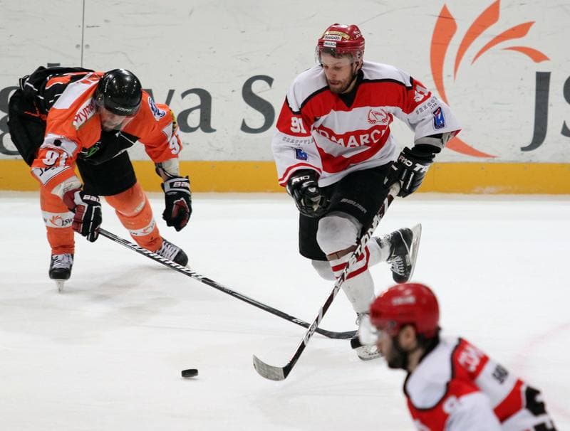 Ice Hockey. Polska Liga Hokejowa. JKH GKS Jastrzebie - Comarch Cracovia Krakow. 25.03.2013