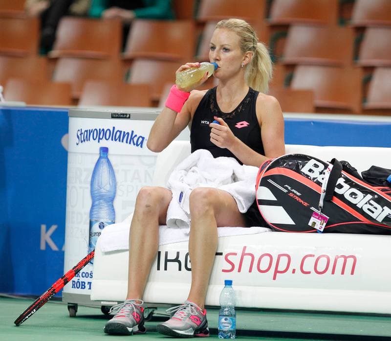 Tennis. Katowice Open 2015. Urszula Radwanska - Elizaveta Kulichkova. 07.04.2015