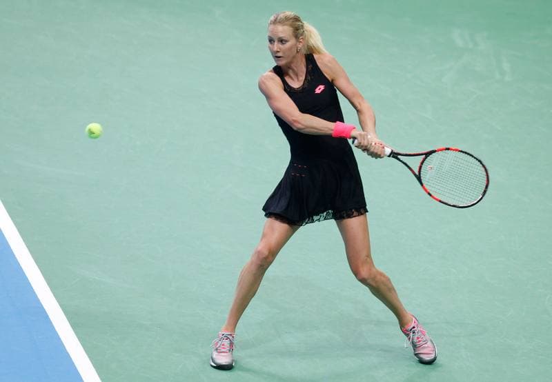 Tennis. Katowice Open 2015. Urszula Radwanska - Elizaveta Kulichkova. 07.04.2015