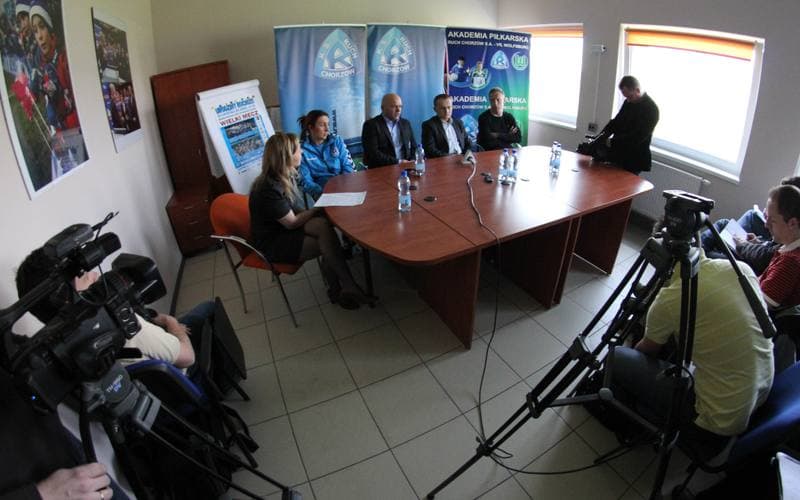 Football. Ruch Chorzow. Press Conference. 18.04.2011