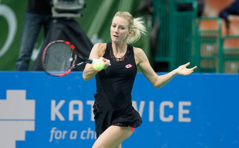 Tennis. Katowice Open 2015. Urszula Radwanska - Elizaveta Kulichkova. 07.04.2015