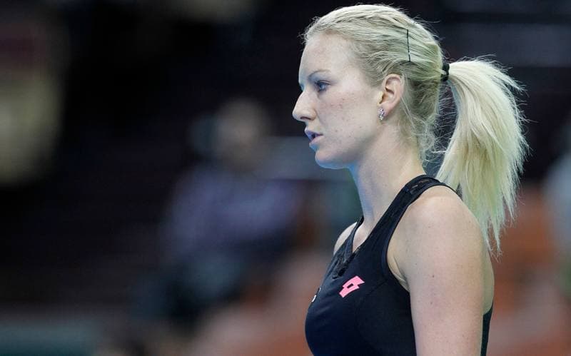Tennis. Katowice Open 2015. Urszula Radwanska - Elizaveta Kulichkova. 07.04.2015
