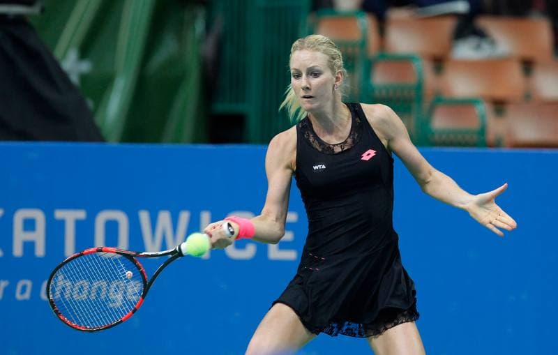Tennis. Katowice Open 2015. Urszula Radwanska - Elizaveta Kulichkova. 07.04.2015