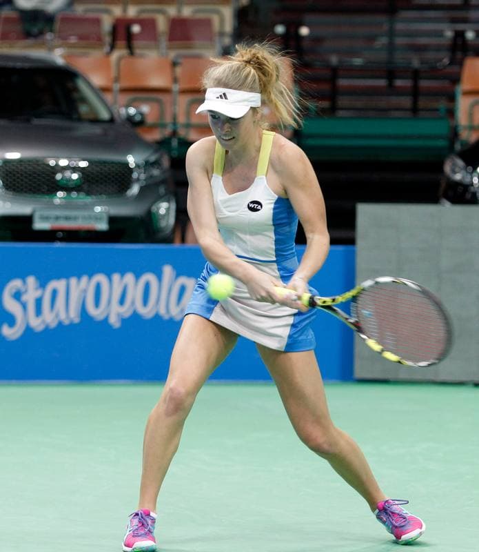 Tennis. Katowice Open 2015. Urszula Radwanska - Elizaveta Kulichkova. 07.04.2015
