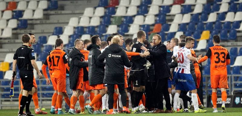 Football. PKO BP Ekstraklasa. Podbeskidzie Bielsko Biala - Zaglebie Lubin. 22.11.2015