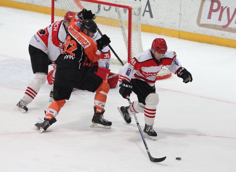 Ice Hockey. Polska Liga Hokejowa. JKH GKS Jastrzebie - Comarch Cracovia Krakow. 24.03.2013
