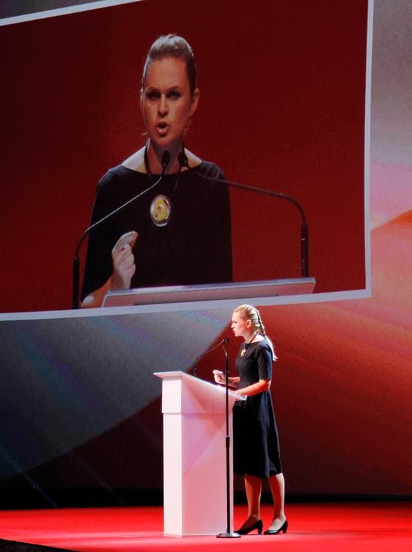Dorota Gardias. Leszek Miller. Press Conference. 17.10.2015
