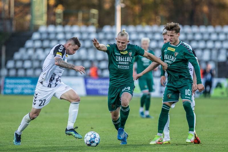 Football. Fortuna I Liga. Sandecja Nowy Sacz - Zaglebie Sosnowiec. 31.10.2021