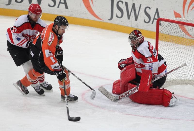 Ice Hockey. Polska Liga Hokejowa. JKH GKS Jastrzebie - Comarch Cracovia Krakow. 24.03.2013