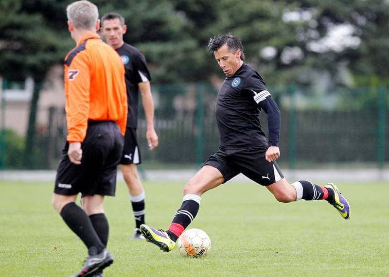 Football. Podokreg Katowice. Strazak Mikolow - Reprezentacja Slaska Oldboyow. 23.09.2014