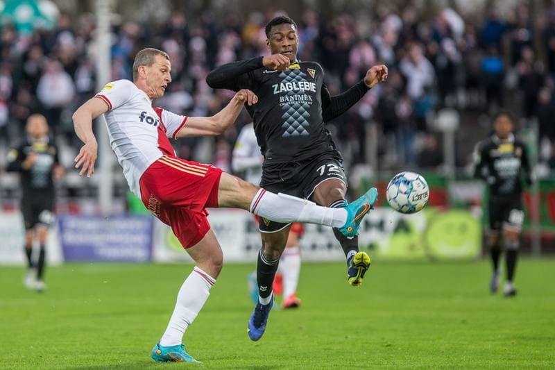 Football. Fortuna I Liga. Zaglebie Sosnowiec - LKS Lodz. 16.04.2022