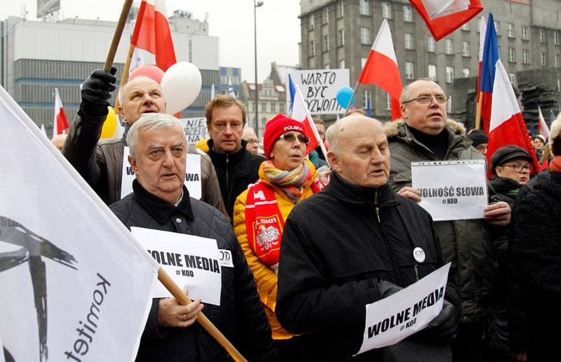Manifestacja KOD. Katowice. 09.01.2016