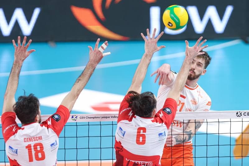 Volleyball. CEV Champions League. Jastrzebski Wegiel - Gas Sales Daiko Piacenza. 28.02.2024
