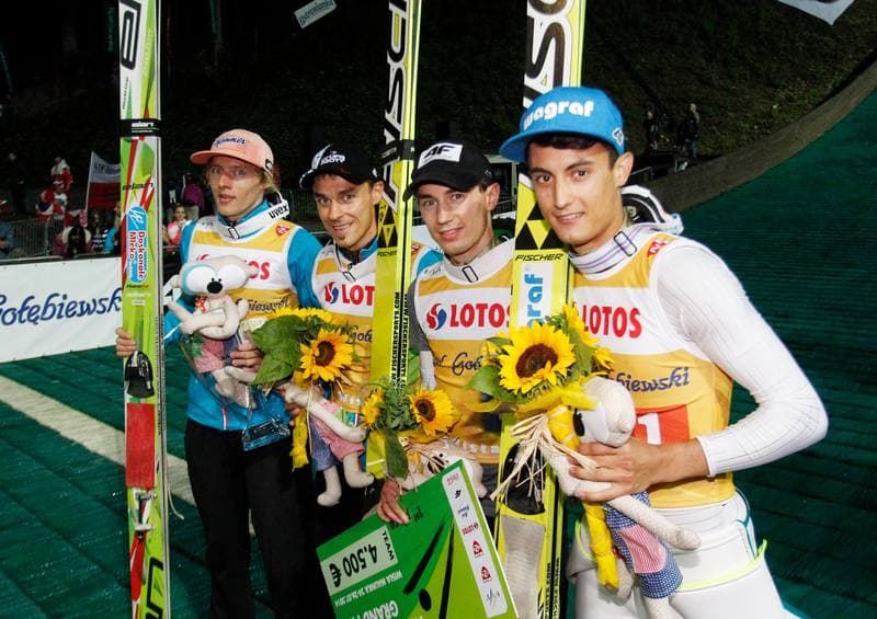 Ski Jumping. FIS Grand Prix. Dawid Kubacki - Piotr Zyla - Kamil Stoch - Maciej Kot. 25.07.2014