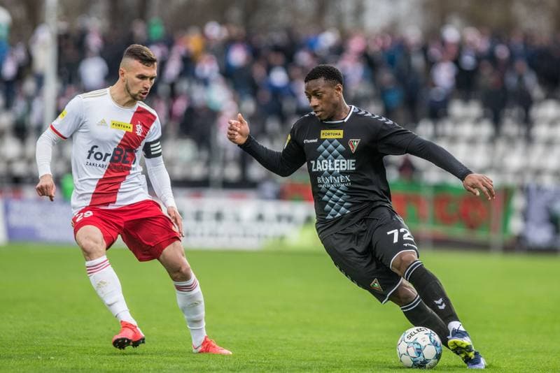 Football. Fortuna I Liga. Zaglebie Sosnowiec - LKS Lodz. 16.04.2022