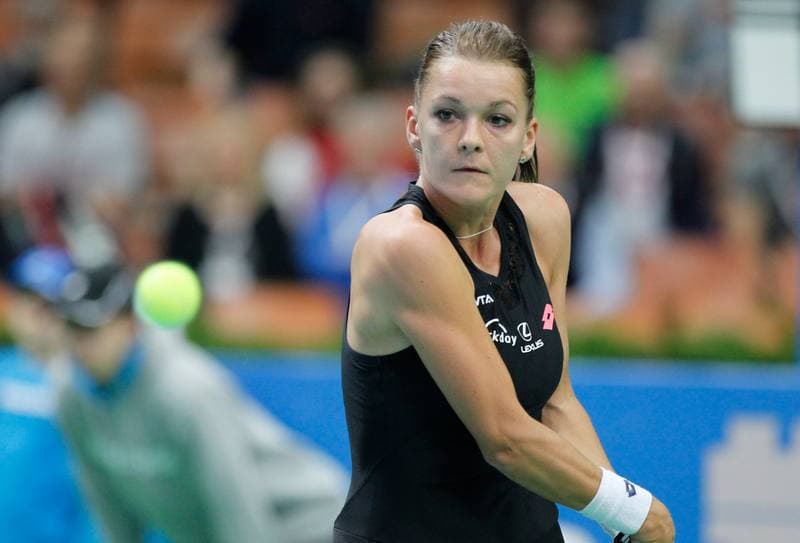 Tennis. Katowice Open 2015. Agnieszka Radwanska - An Sophie Mestach. 09.04.2015