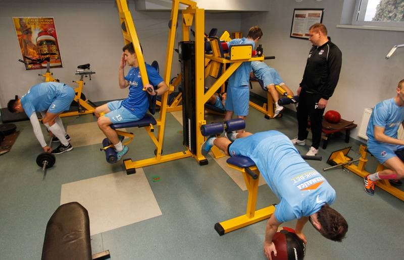 Football. Termalica Bruk-Bet Nieciecza. Training. 30.01.2014