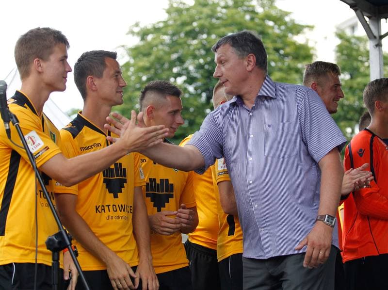 Football. GKS Katowice. Press Conference. 26.07.2014