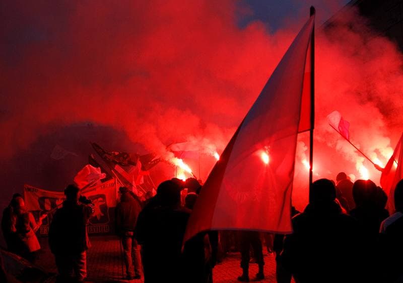 Slask Manifestacja Przeciwko Islamistom. Katowice. 21.11.2015
