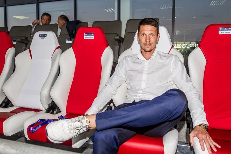 Football. Slavia Prague. Press Conference. 28.08.2019