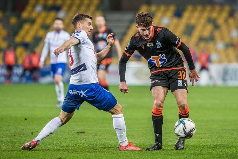 Football. PKO BP Ekstraklasa. Podbeskidzie Bielsko-Biala - Lech Poznan. 23.04.2021