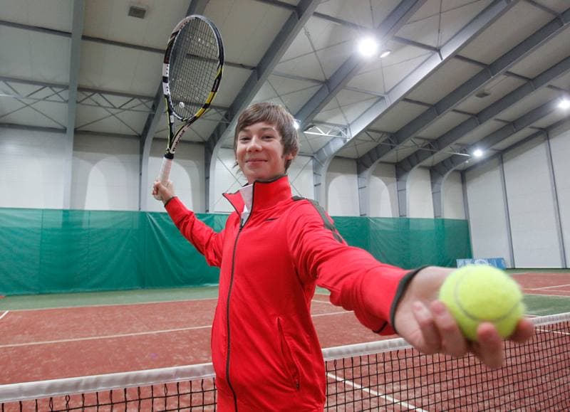 Tennis. Wojciech Marek. Training. 10.01.2014