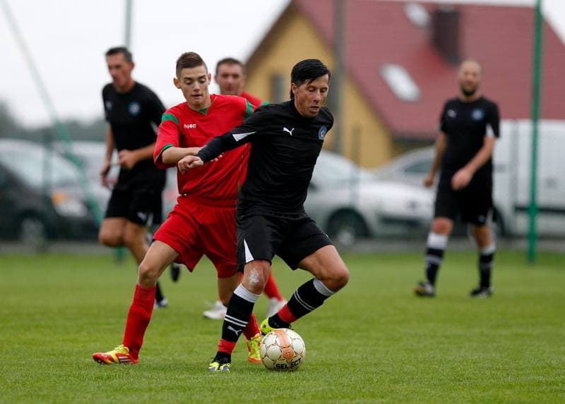 Football. Podokreg Katowice. Strazak Mikolow - Reprezentacja Slaska Oldboyow. 23.09.2014