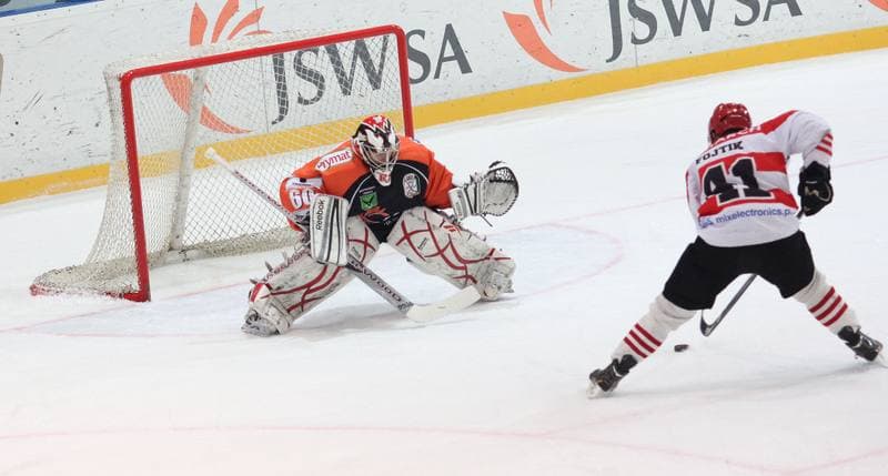Ice Hockey. Polska Liga Hokejowa. JKH GKS Jastrzebie - Comarch Cracovia Krakow. 25.03.2013