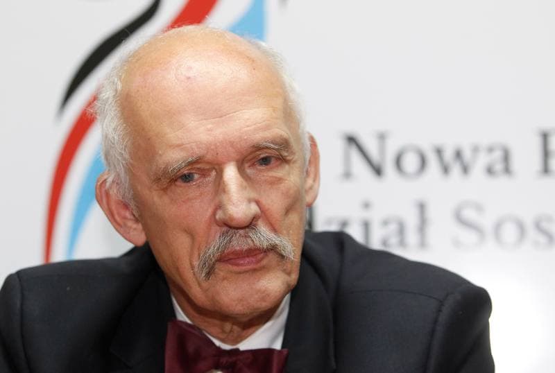 Janusz Korwin-Mikke. Kongres Nowej Prawicy. Press Conference. 08.01.2015