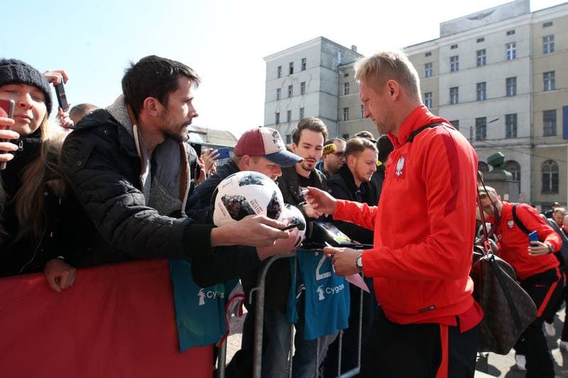 Football. Poland national team. Arrival. 25.03.2018