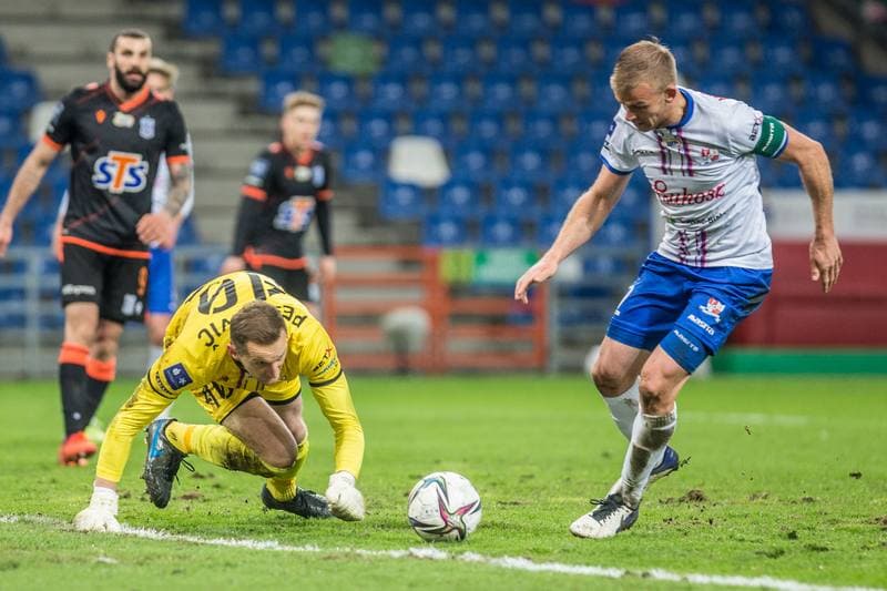 Football. PKO BP Ekstraklasa. Podbeskidzie Bielsko-Biala - Lech Poznan. 23.04.2021