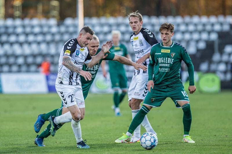 Football. Fortuna I Liga. Sandecja Nowy Sacz - Zaglebie Sosnowiec. 31.10.2021