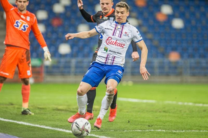 Football. PKO BP Ekstraklasa. Podbeskidzie Bielsko-Biala - Lech Poznan. 23.04.2021