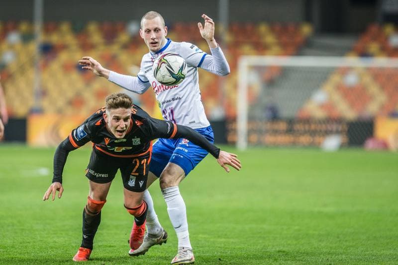 Football. PKO BP Ekstraklasa. Podbeskidzie Bielsko-Biala - Lech Poznan. 23.04.2021