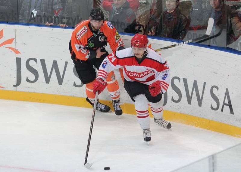 Ice Hockey. Polska Liga Hokejowa. JKH GKS Jastrzebie - Comarch Cracovia Krakow. 25.03.2013