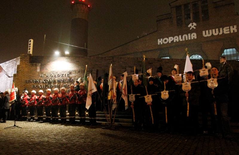 Katowice. Celebrations of the 33rd Anniversary of the Pacification of Wujek Mine. 16.12.2014