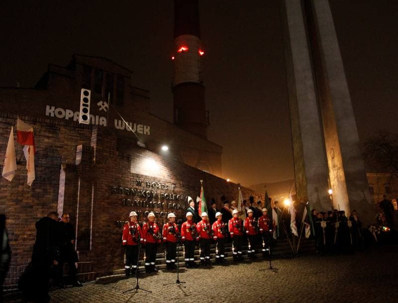 Katowice. Celebrations of the 33rd Anniversary of the Pacification of Wujek Mine. 16.12.2014