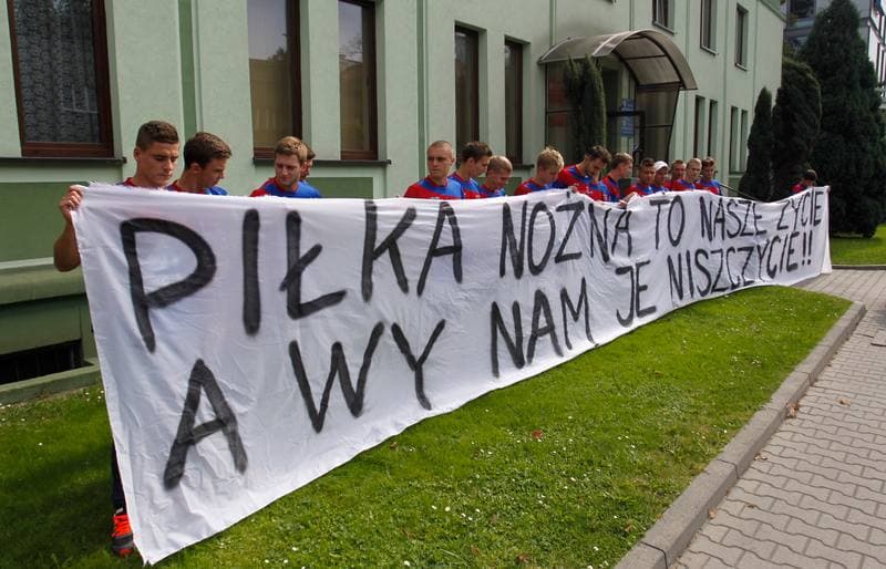 Football. Odra Wodzislaw. Press Conference. 15.09.2014