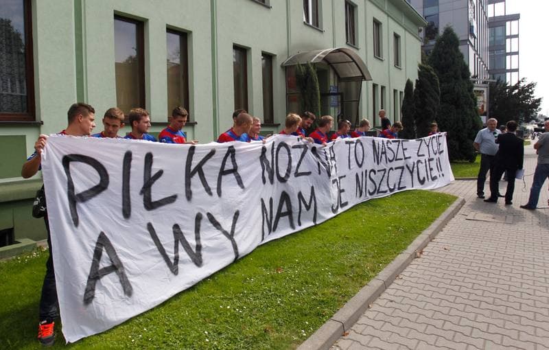 Football. Odra Wodzislaw. Press Conference. 15.09.2014