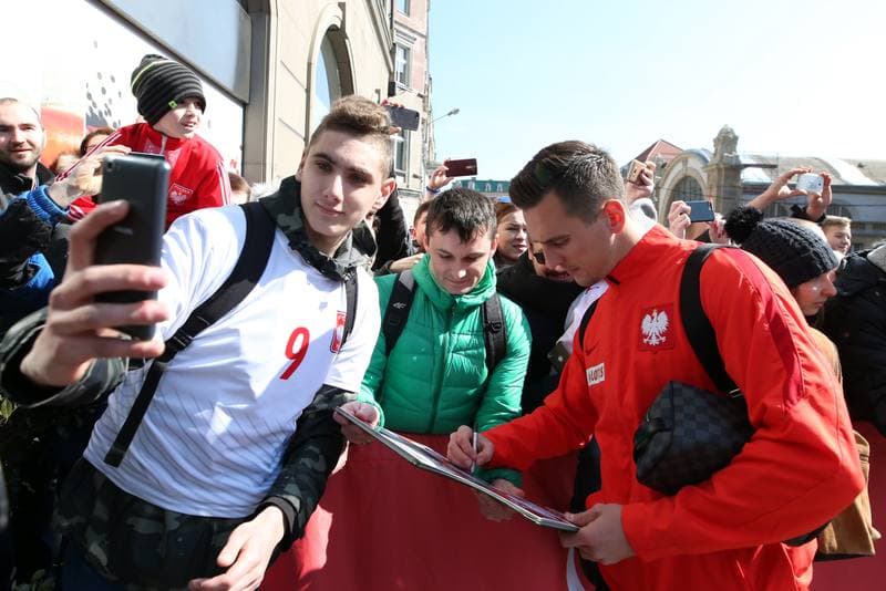 Football. Poland national team. Arrival. 25.03.2018