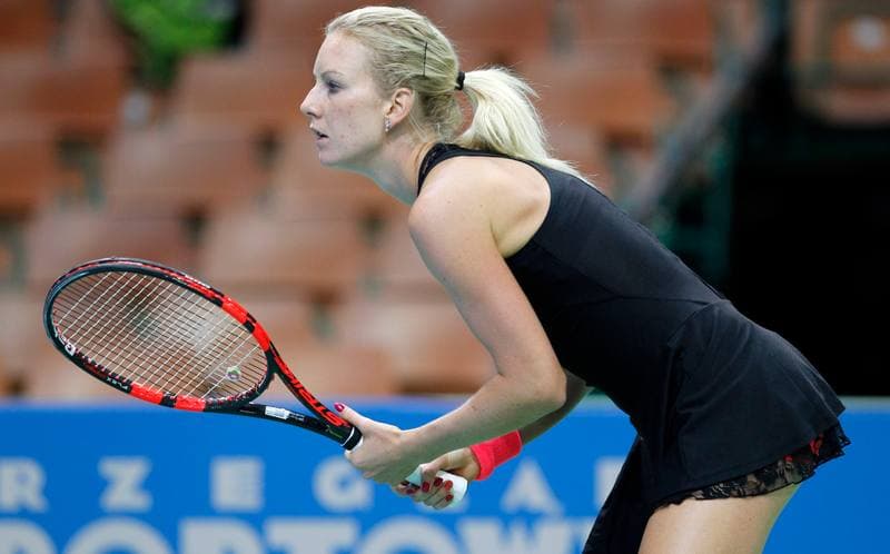 Tennis. Katowice Open. Agnieszka Radwanska - Yanina Wickmayer. 07.04.2015