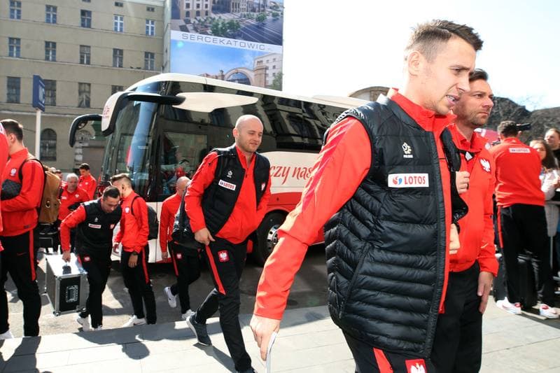 Football. Poland national team. Arrival. 25.03.2018